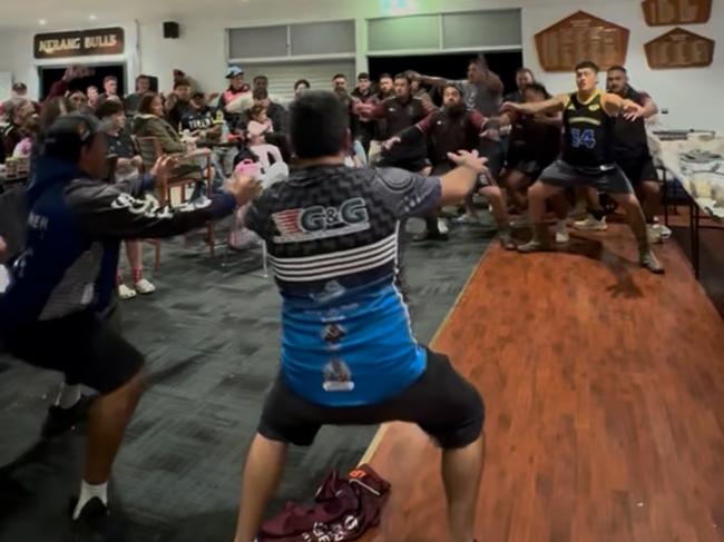 Nerang and Hinterlandâs first top-grade clash ended with more than a scoreline, as rivals united in a powerful haka and jersey tribute that underscored their shared roots. Picture: Nerang Bulls
