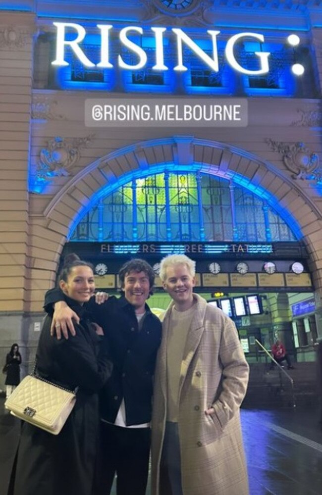 Ricki-Lee and Tim travelled to Melbourne to visit co-star Joel Creasy who is based there where they attended a music, food and arts festival. Picture: Instagram/rickileetimandjoel