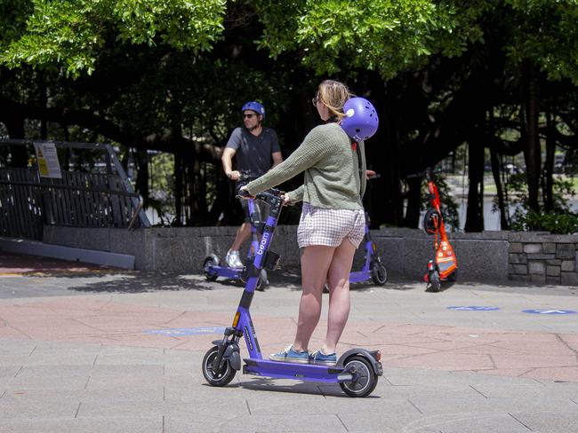 E-scooter riders at South Bank. File picture: Jerad Williams