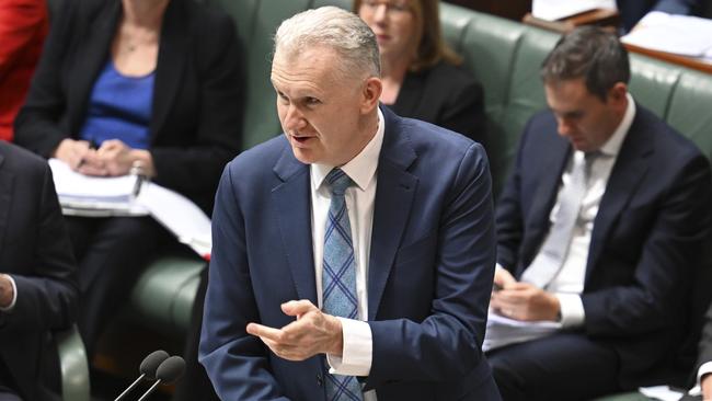 Leader of the House Tony Burke during Question Time at Parliament House on Thursday. Picture: NewsWire / Martin Ollman