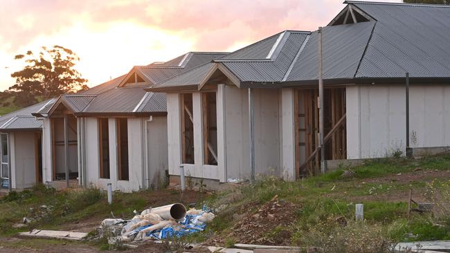 Unfinished houses at O’Halloran Hill. Picture: Keryn Stevens