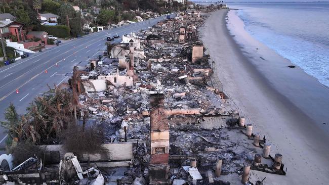 QBE expects to lose $US200m from the California fires that destroyed parts of Los Angeles recently. Picture: AFP