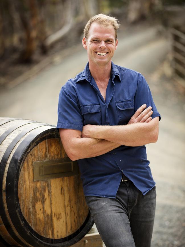 Handsome Jarrod Woodgate poses on his vineyard. Picture: TEN