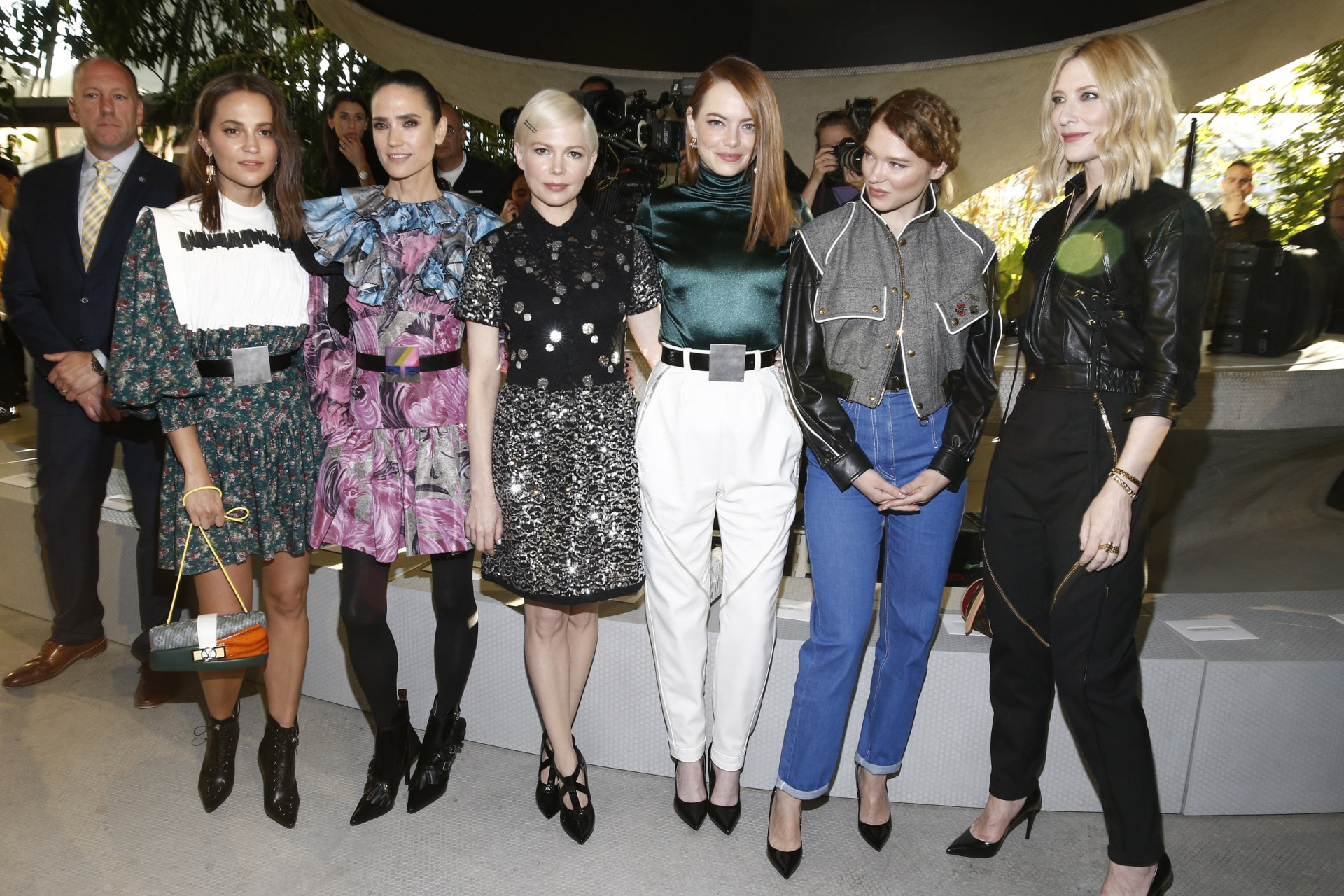Emma Stone on Front Row at Louis Vuitton's Paris Fashion Week Show –  Footwear News