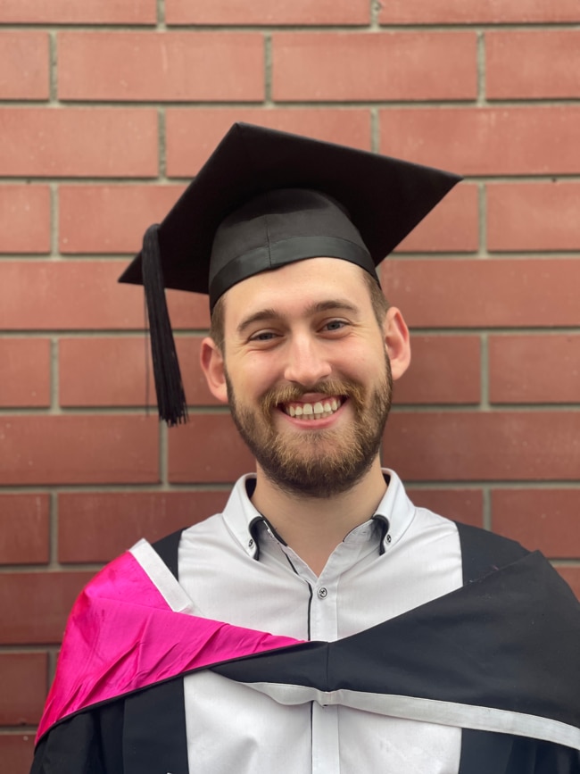 Recent university graduate James Milburn still has around $15,000 of debt to pay off. Picture: Supplied