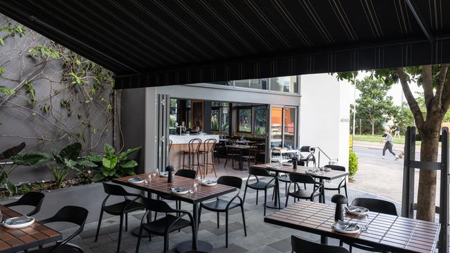 Outdoor seating at Monal Dining in Newstead. Picture: David Kelly