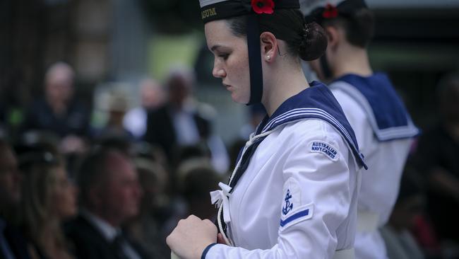 midday memorial service at Surfers Paradise Memorial. Picture: Glenn Campbell