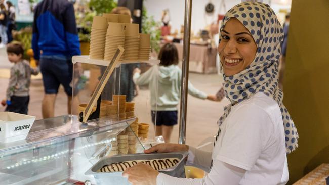 Huda Al-Sultan at her Sassi Ice Cream stall. Picture: supplied