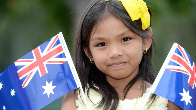 Valerie Marcos from the Philippines at a citizenship ceremony this year. Picture: Dennis Manktelow