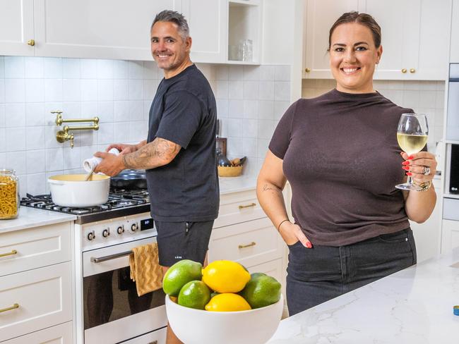 FOR NEW 'AT HOME WITH' SERIES FOR THE SUNDAY MAIL. Margaux and Corey Parker at home.Picture: Nigel Hallett