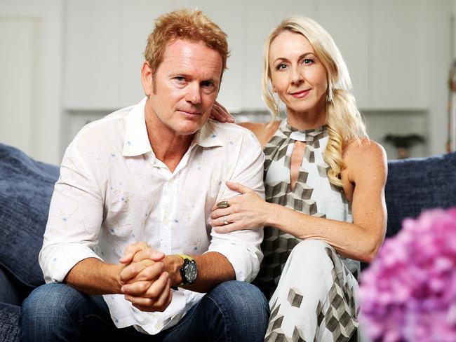 Craig McLachlan is supported by his partner Vanessa Scammell. Picture: Tim Hunter