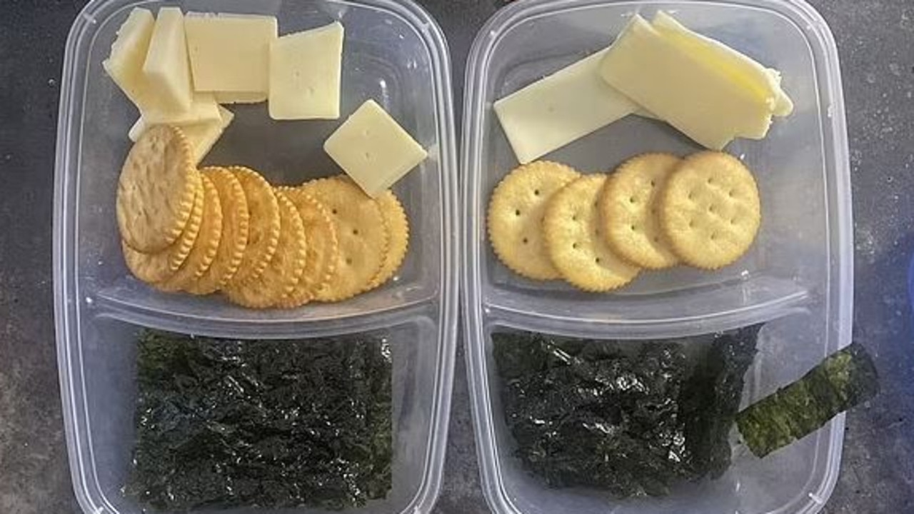 A US mum has been shamed over the lunch boxes she packed for her small children, with many saying it's “not enough” for growing kids. Picture: Facebook