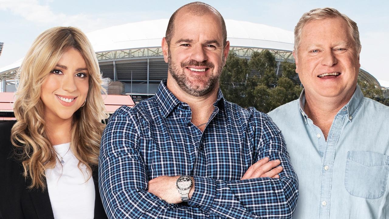 Triple M’s Laura O'Callaghan, Mark Ricciuto and Chris Dittmar. Picture: Triple M