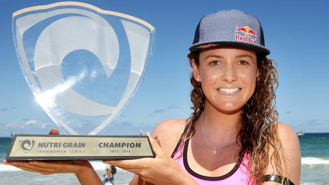 Jordy Mercer with her Nutri-Grain ironwoman trophy.