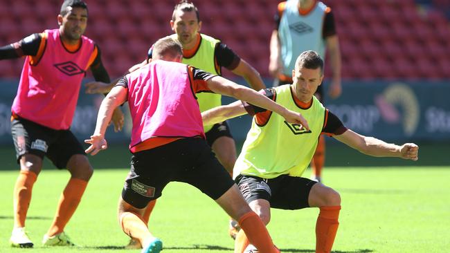 Brisbane Roar training at Suncorp Stadium.