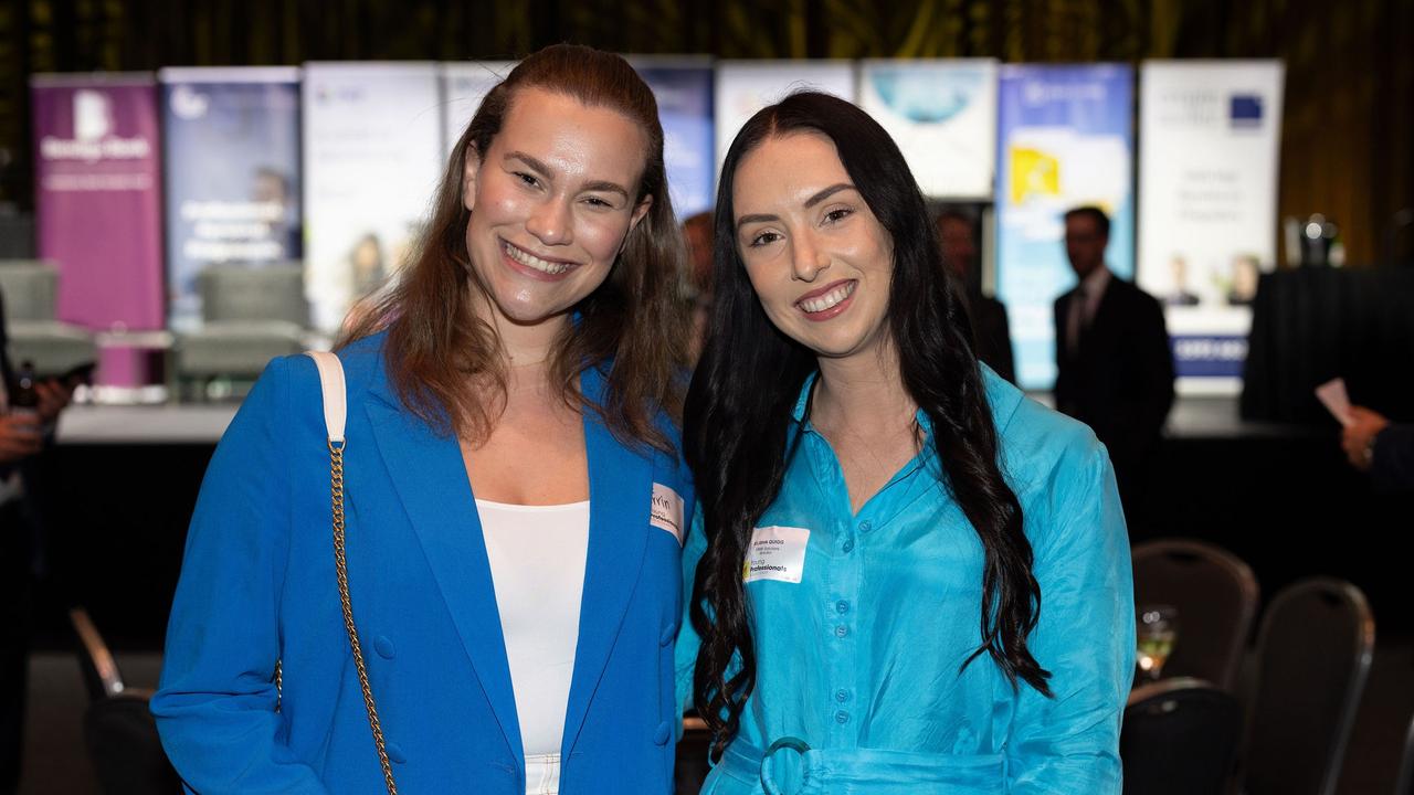 Christie Perrin, Elisha Quigg at the YP Gold Coast City Leaders Forum, 2023. Picture: Celeste Humphrey