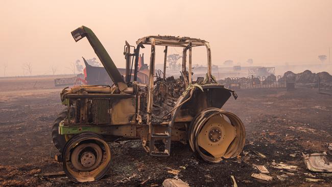 The remains of a tractor. Picture: Jason Edwards