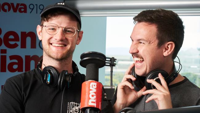 Ben Harvey and Liam Stapleton after they signed with Nova in late 2019. Picture: Matt Loxton