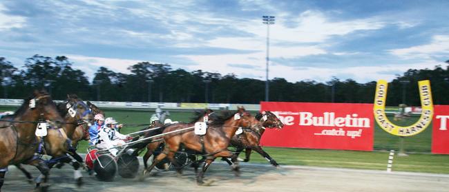 A trots race at the Gold Coast Parklands before it was razed for the athletes village.