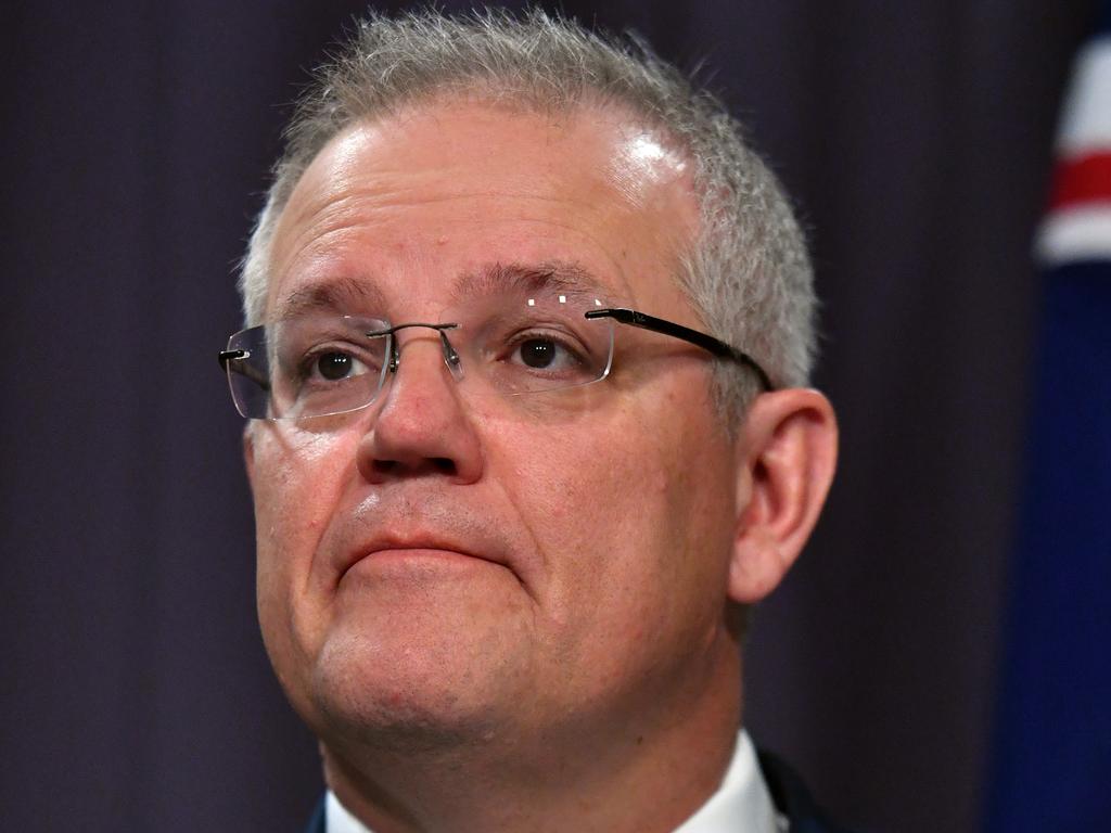 Prime Minister Scott Morrison after a state-based cyber attack targeting Australian government and business last year. Picture: Mick Tsikas