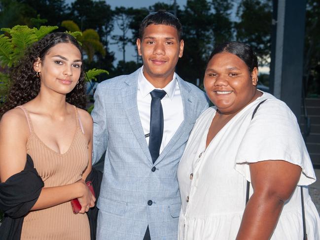 Kyleesha Boah, Zebby Boah and Jaihanna Boah at the Project Booyah Mackay graduation. Picture: Michaela Harlow