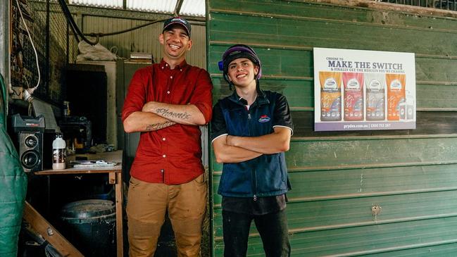 Sunshine Coast trainer Damien Batters (left) and apprentice jockey Brodie Moffat. Picture: Racing Queensland