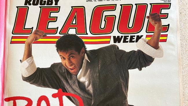 Campbell featured on the front cover of Rugby League Week magazine in April 1988. April. Picture: News Corp