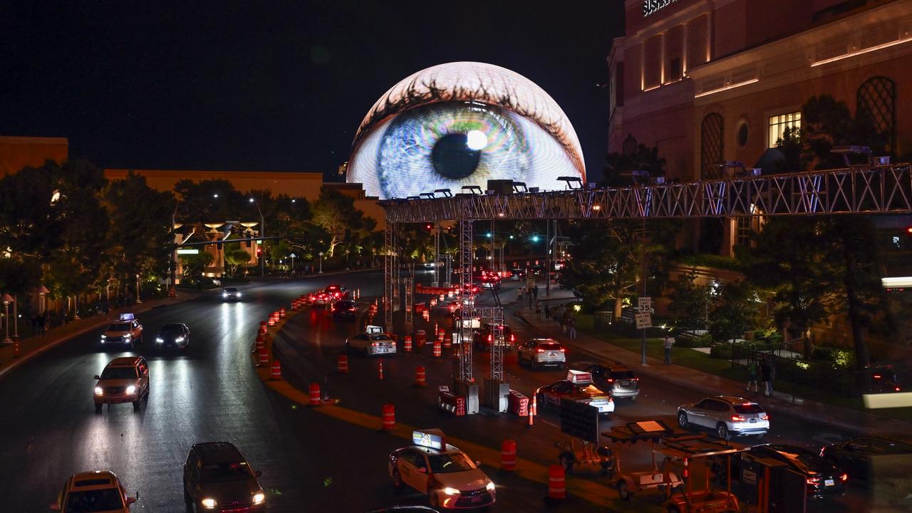 The Sphere keeps an eye over Vegas. With 18,600 seats and standing 111m tall, it is the largest spherical building in the world. Picture: David Becker for the Washington Post