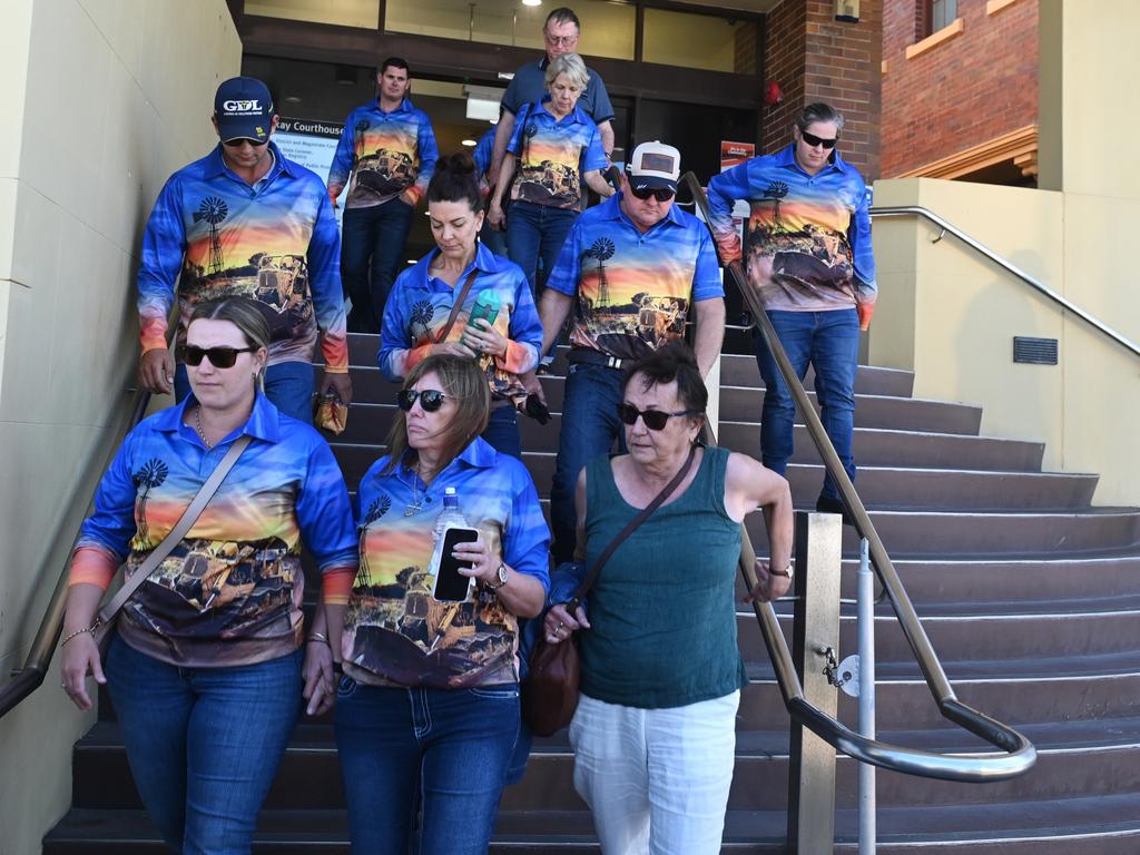 Family and friends of the Schwarz and Tighe family at Mackay courthouse for the committal hearing for triple murder accused Darryl Valroy Young.