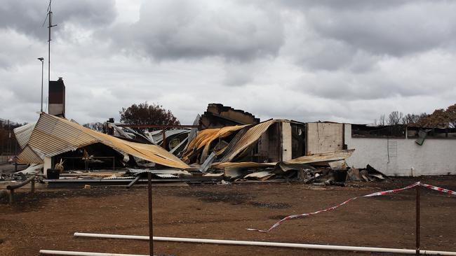 The remains of the Western Districts sports clubrooms, after they were destroyed in the Kangaroo Island bushfires. Picture: Matt Loxton