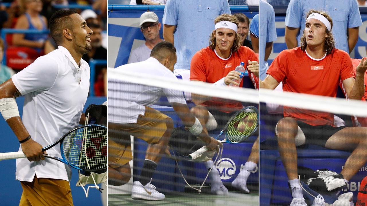 Washington Open 2019 Nick Kyrgios vs Tsitsipas result, score, video, shoelaces, next match, crowd, boo