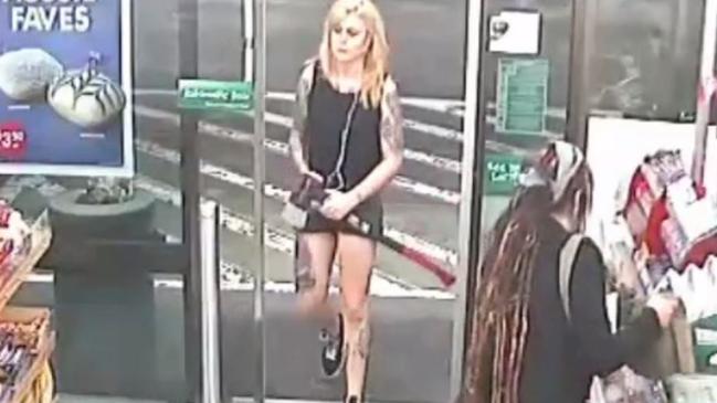 Surveillance footage of Evie Amati entering a 7-Eleven store in Enmore, in Sydney’s inner west, two years ago carrying an axe, which she used on customers of the store.