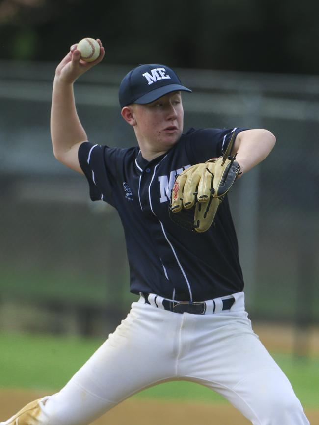 Met East V Met North in the 12-14 years QLD School Sport Baseball Championships. Picture:Glenn Campbell