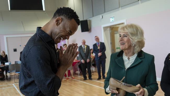 And on Friday, and with a distinct twinkle in her eye, she accepted the offer of a private dance lesson from the Strictly dancer Johannes Radebe. Picture: WPA Pool/Getty Images