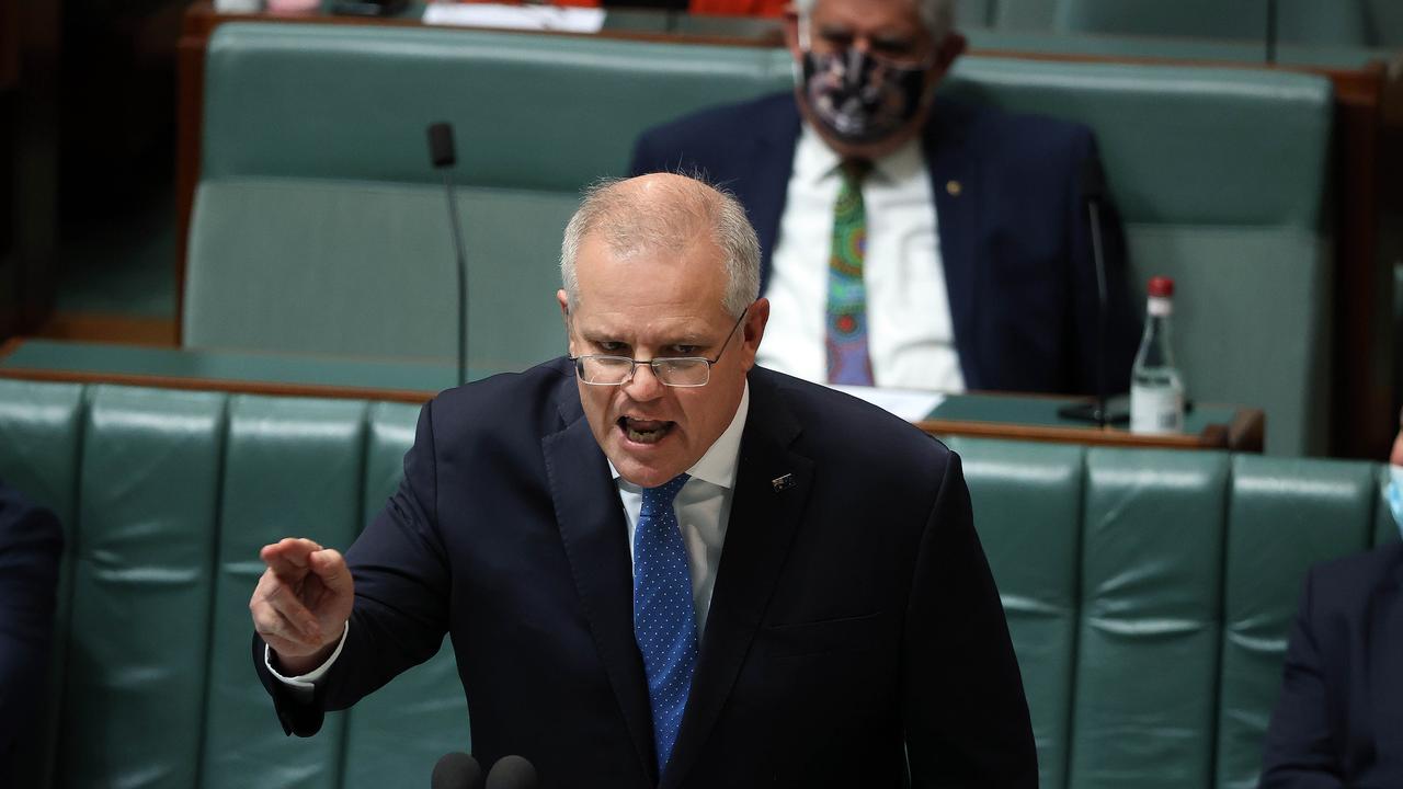 The Prime Minister Scott Morrison during Question Time in the House of Representatives in Parliament House Canberra. Picture: NCA NewsWire / Gary Ramage