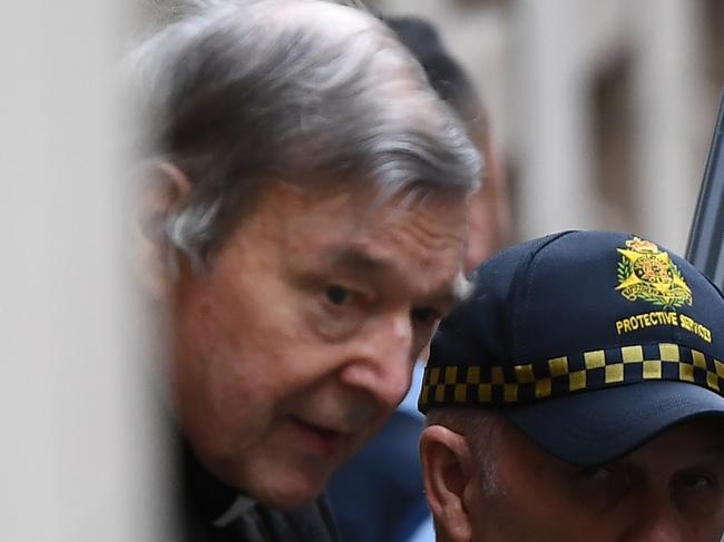 George Pell departs the Supreme Court of Victoria, Melbourne, Wednesday, August 21, 2019. Cardinal George Pell's appeal has been dismissed by the Court of Appeal and he will remain in prison. (AAP Image/James Ross) NO ARCHIVING