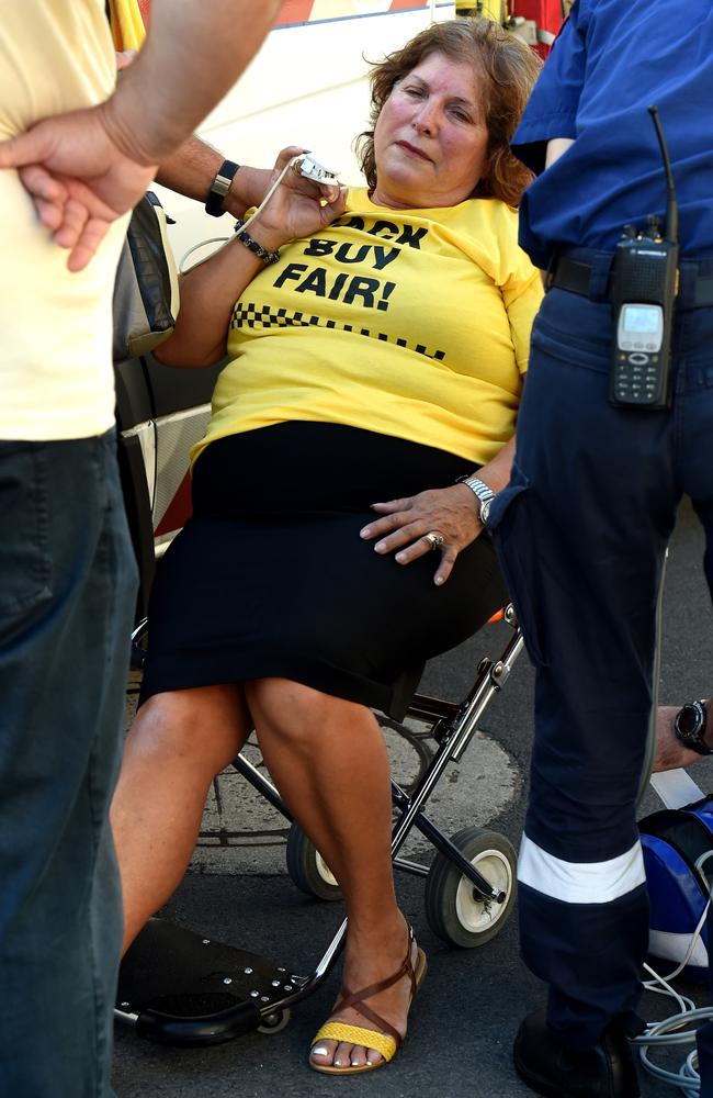 At least five people collapsed during the protest. Picture: Nicole Garmston