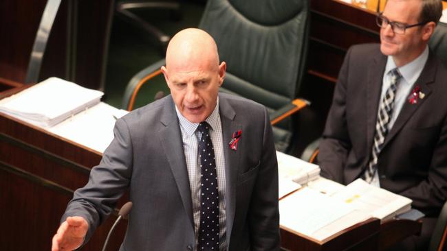 Tasmanian Treasurer Peter Gutwein addresses parliament. Picture: DAVID KILLICK