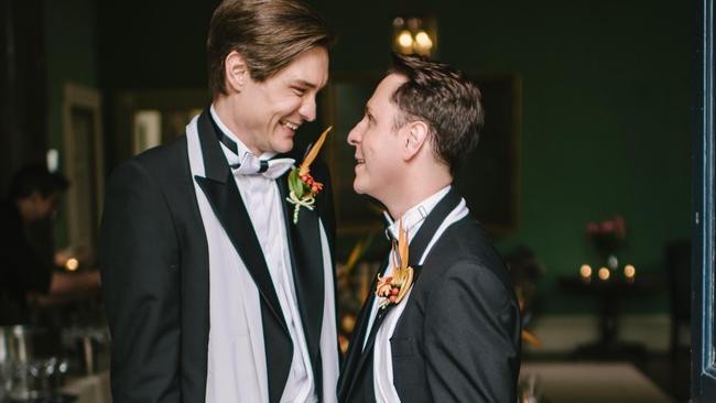 Cormac and Richard on the day of their civil partnership in September 2015. Same-sex marriage would become legal in Ireland two months later.