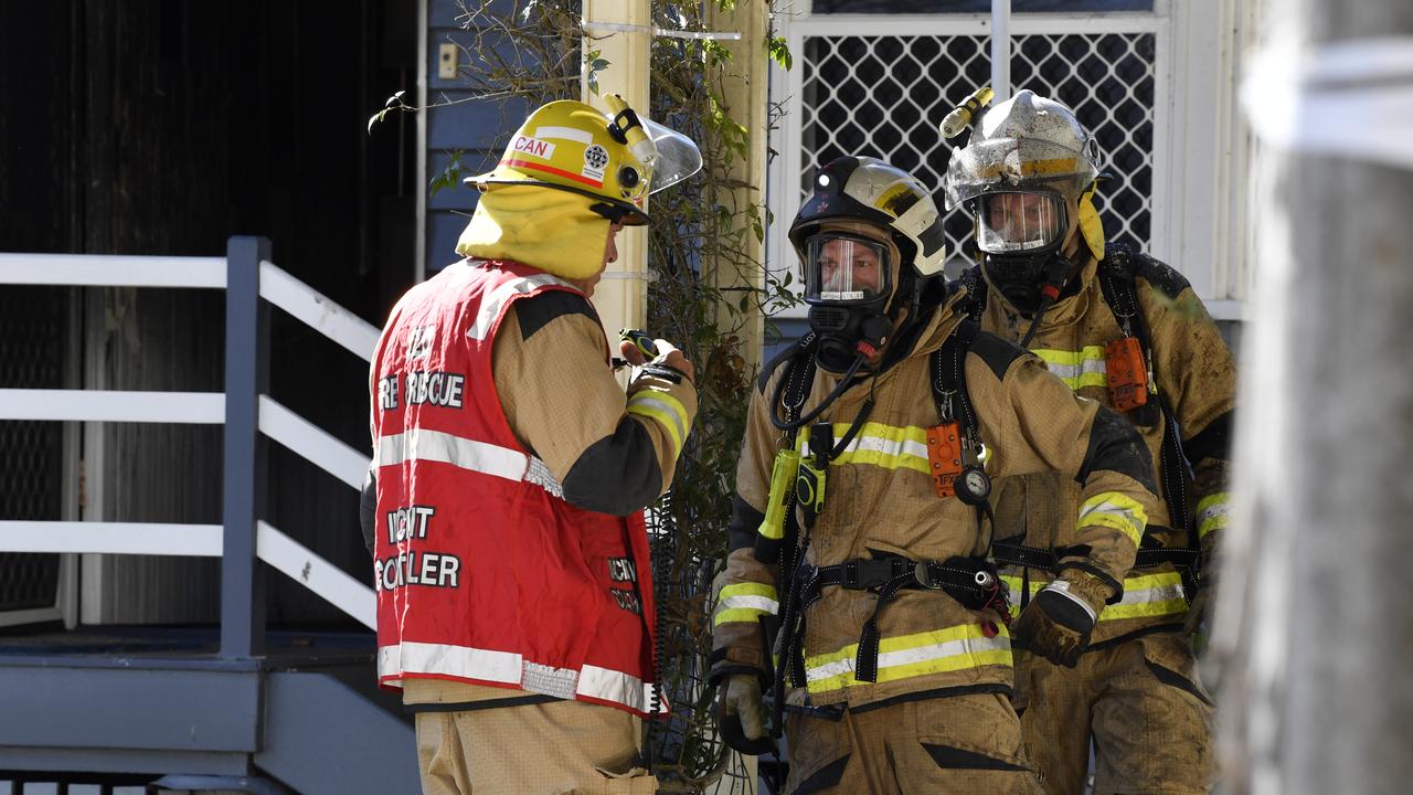 Emergency services attend a house fire in Rangeville, Tuesday, May 13, 2025. Picture: Kevin Farmer