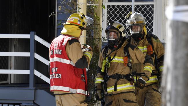Emergency services attend a house fire in Rangeville, Tuesday, May 13, 2025. Picture: Kevin Farmer