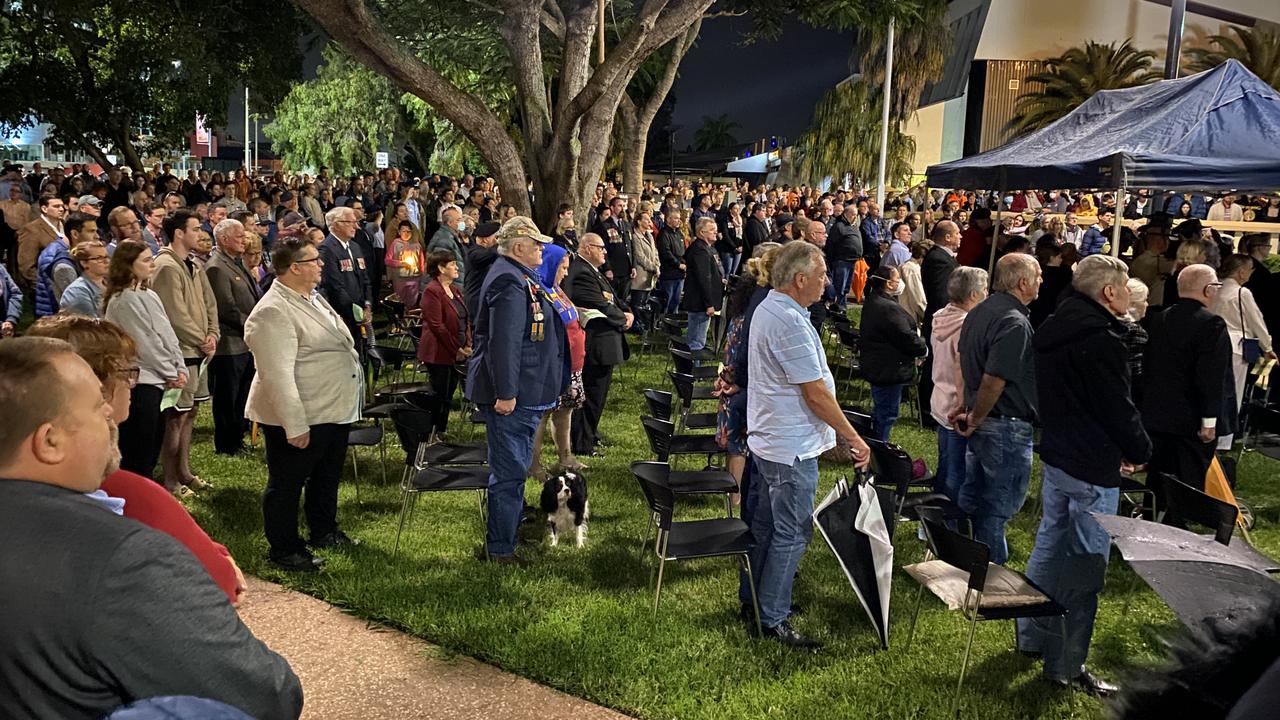 Ipswich Anzac Day Dawn Service at Honour Stone in the RSL Memorial Gardens 2022. Picture: Jessica Baker