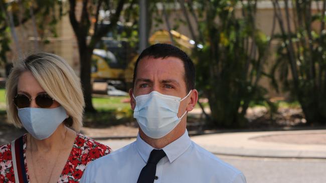 Zachary Rolfe arrives at the NT Supreme Court. Picture: Glenn Campbell