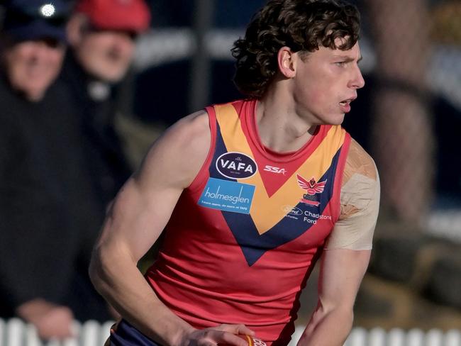 Old ScotchÃs Jack Polkinghorne during the VAFA: Old Scotch v St Kevins football match in Camberwell, Saturday, Aug. 5, 2023. Picture: Andy Brownbill