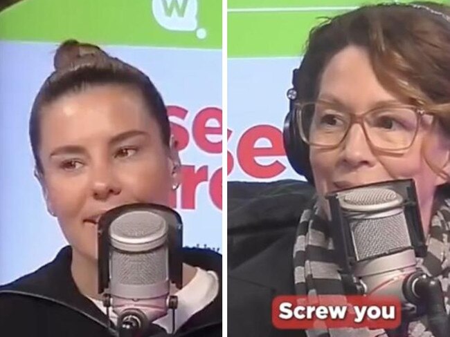 Kitty Flanagan hit back at Nova 100's Lauren after she was quizzed about her TV series' airing schedule. Picture Twitter