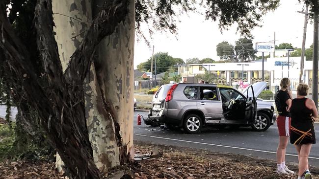 Onlookers at the scene of an alleged carjacking on Cranbourne Rd.