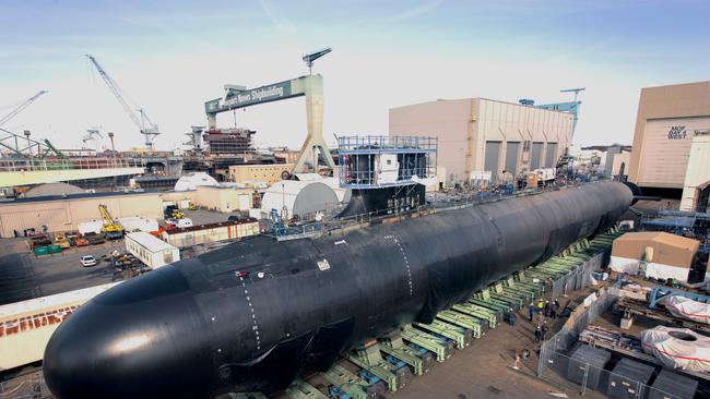 The Virginia-class attack submarine Minnesota (SSN 783) is under construction Nov. 1, 2012, at Huntington Ingalls Newport News Shipbuilding. (Newport News Shipbuilding via Navy)