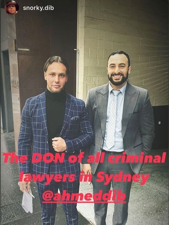 Mohammed Dib (left) posting on Instagram after his sentence. He described his solicitor Ahmed Dib (right) as “the don”. Picture: Instagram