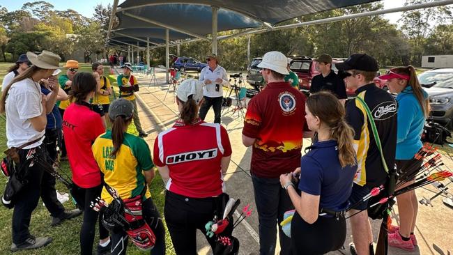 Australia’s next generation of archers prepare for the World Youth Championships in Ireland. Picture: Supplied.