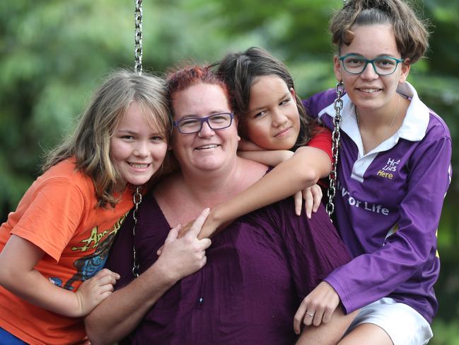 ‘I waited and waited’. Callie Westbrook, second from left, with her kids, has opened up about her dental heath care concerns. Picture: Annette Dew